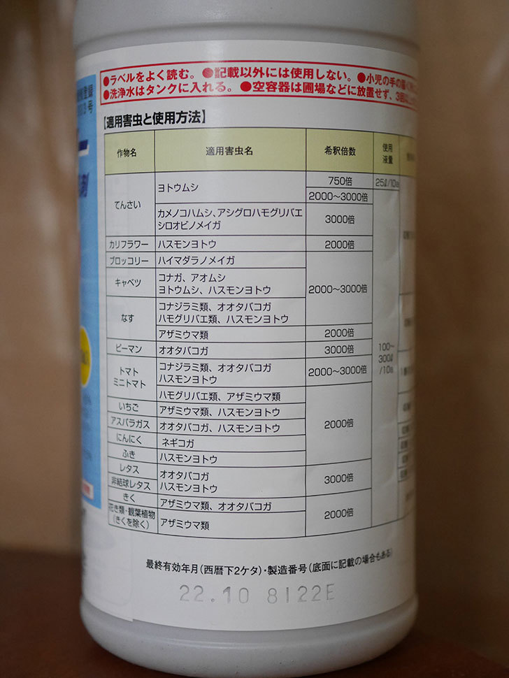 エス・ディー・エス バイオテック カウンター乳剤 500mlを買った。2020年。殺虫剤: 02memo日記