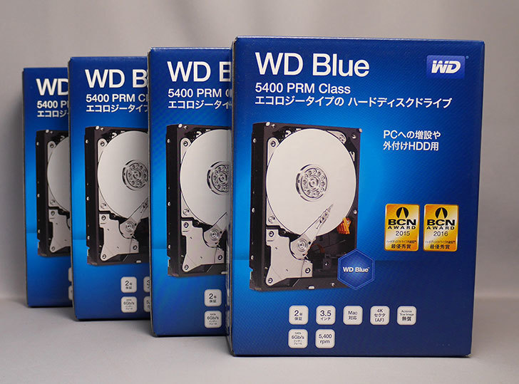 Western-Digital-WD-Blue-WD40EZRZ-RT2を4台買った1.jpg