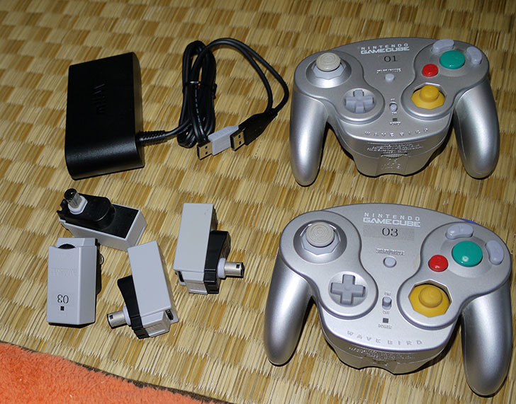 Wii-U用ゲームキューブコントローラ接続タップにウェーブバードを4台接続してみた3.jpg